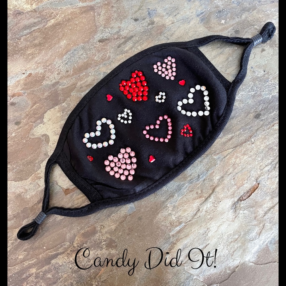 NWT Handmade Candy Did It! Hearts Double Layer With Soft Quilt Layer Face Mask